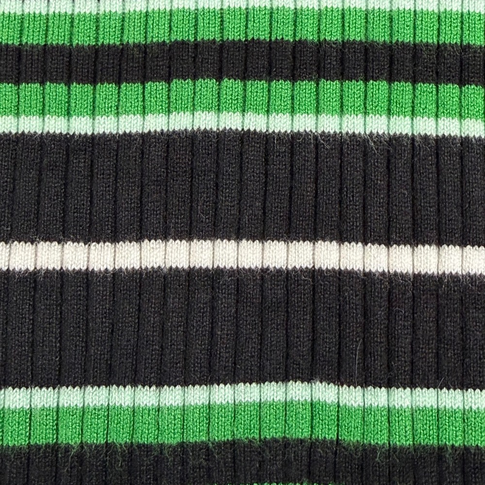 White House Black Market Womens Ribbed Lace Up Striped‎ Tank Top Black Green M - Picture 10 of 11